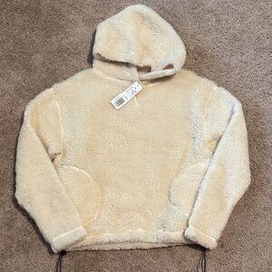 Topshop Cream Fleece Hoodie Sweater